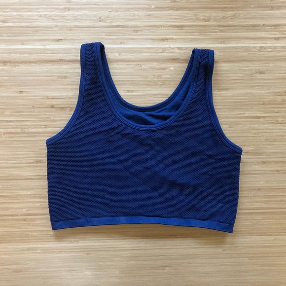 Aerie Navy Mesh Tank Sports Bra - Picture 4 of 5